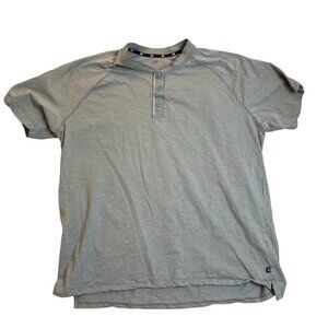 Gap Woman's Henley Shirt XXL Sage Green With 3-Button Placket & Raglan Sleeves